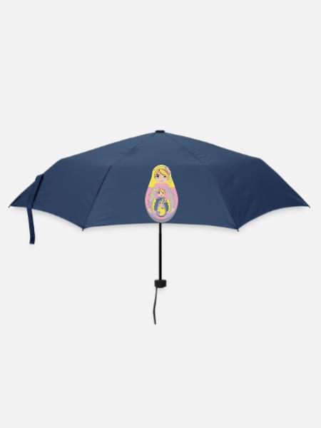 Nesting Matryoshka Doll Design - Umbrella (small) - navy