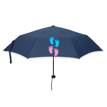 Empreintes de bébé bleues et roses - Parapluie standard - marine - Devant