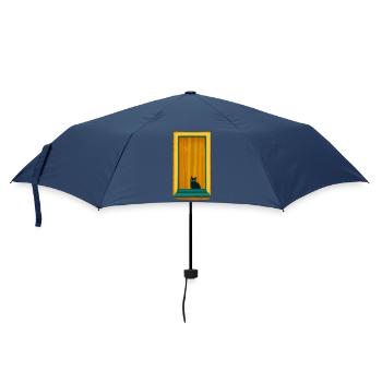 Chat de fenêtre dans un cadre doré - Parapluie standard - marine - Devant