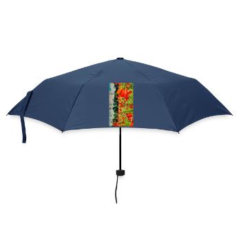 Poppies in Field with Handwritten Text - Umbrella (small) - navy - Front