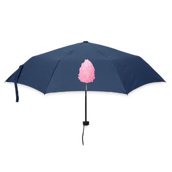flauschige rosafarbene Zuckerwatte - Regenschirm (klein) - Navy - Vorne