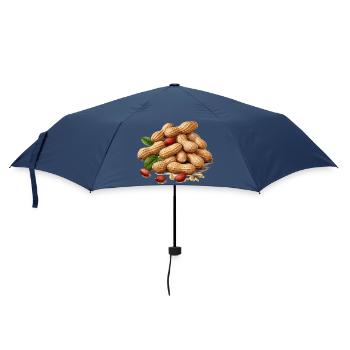 Geröstete Erdnüsse mit Blattdetail - Regenschirm (klein) - Navy - Vorne