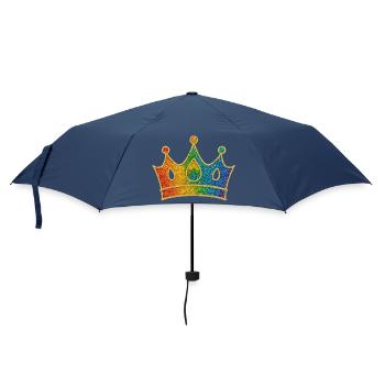 Couronne arc-en-ciel glamour avec effet pailleté - Parapluie standard - marine - Devant
