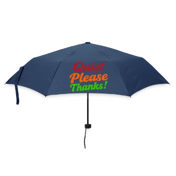 Silence s’il te plaît merci Höfliche Ruhe - Parapluie standard - marine - Devant
