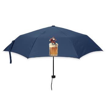 Christmas Santa on beer glass Snow après-ski party - Umbrella (small) - navy - Front