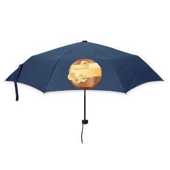 delicately shimmering butter with rolls on wooden board - Umbrella (small) - navy - Front