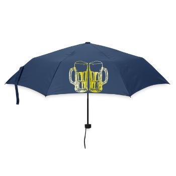 Bier Biergläser Anstoßen - Regenschirm (klein) - Navy - Vorne