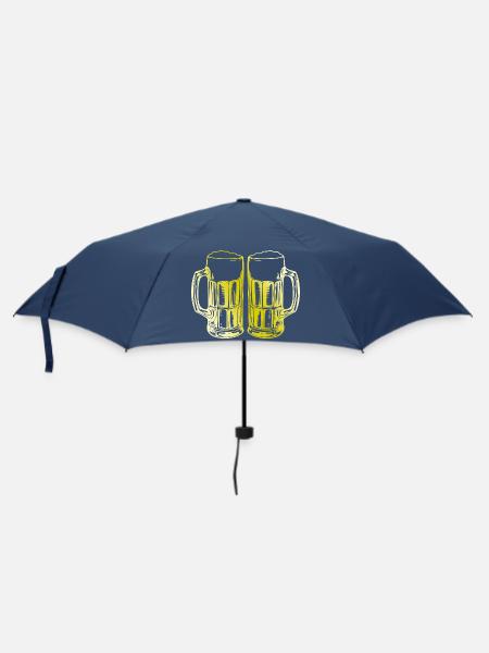 Bier Biergläser Anstoßen - Regenschirm (klein) - Navy