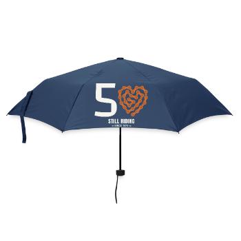 50 Years Bike Still Riding Birthday Gift - Umbrella (small) - navy - Front
