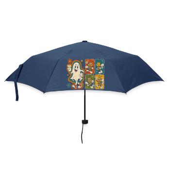 Geist und Bienchen Retro-Print - Regenschirm (klein) - Navy - Vorne