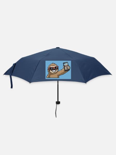 Cooler Sloth Selfie Design - Regenschirm (klein) - Navy