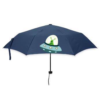 Außerirdischer im Ufo - Regenschirm (klein) - Navy - Vorne