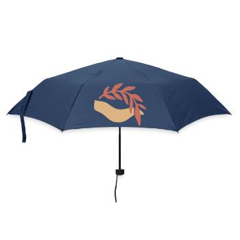 Hand Leaf Nature Boho Logo - Umbrella (small) - navy - Front