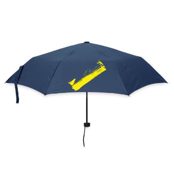 Pinsel Style Streifen - Diagonal Gelb - Regenschirm (klein) - Navy - Vorne