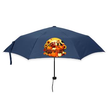 Autumn Harvest Parade - Umbrella (small) - navy - Front