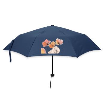 Filigrane Blüten über Pastellfelsen - Regenschirm (klein) - Navy - Vorne