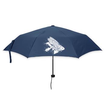 Imaginative fish with wings - Umbrella (small) - navy - Front