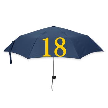 18. 18 ANS. 18e ANNIVERSAIRE. ANNIVERSAIRE 18 ANS. - Parapluie standard - marine - Devant