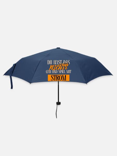 Lustiges Typo Kontrast Retro Poster Spruch - Regenschirm (klein) - Navy