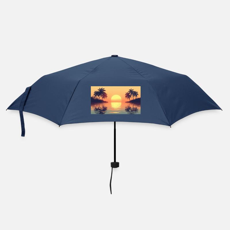 Coucher de soleil sur une île tropicale - Parapluie standard - marine