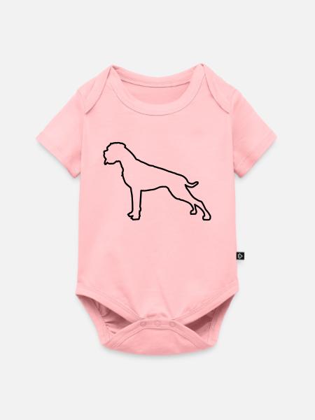 Boxer Umriss - Baby Premium Kurzarmbody - Rosa