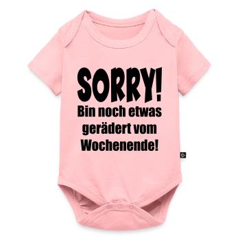 MÜDE - ERSCHÖPFUNG SPRÜCHE WOCHENENDE - ENERGIE - Baby Premium Kurzarmbody - Rosa - Vorne