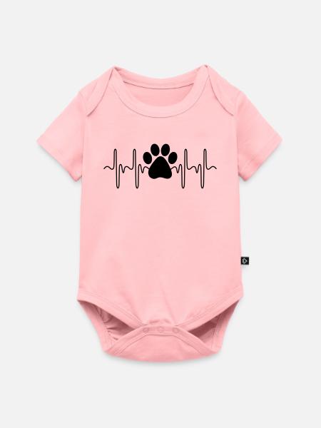 Pfote Herzschlag - Baby Premium Kurzarmbody - Rosa