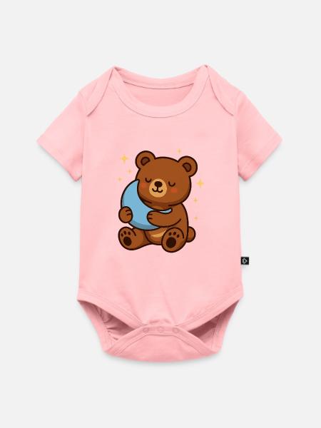 Kuschelbär Mondtraum - Baby Premium Kurzarmbody - Rosa