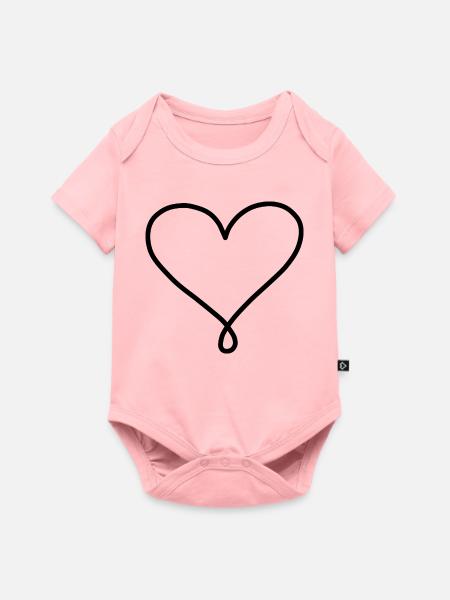 Minimalistisches Herz - Baby Premium Kurzarmbody - Rosa