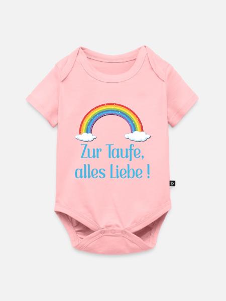 Baby Taufe Glückwünsche - Baby Premium Kurzarmbody - Rosa