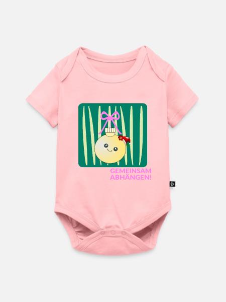 Weihnachten Weihnachtskugel Abhängen - Baby Premium Kurzarmbody - Rosa
