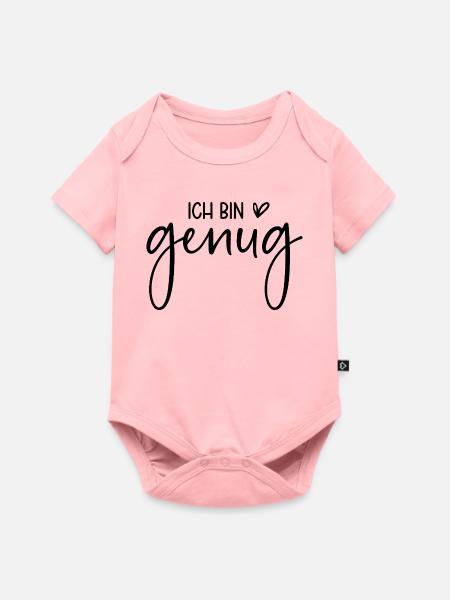 Ich bin genug - Spruch Selbstliebe - Mental health - Baby Premium Kurzarmbody - Rosa