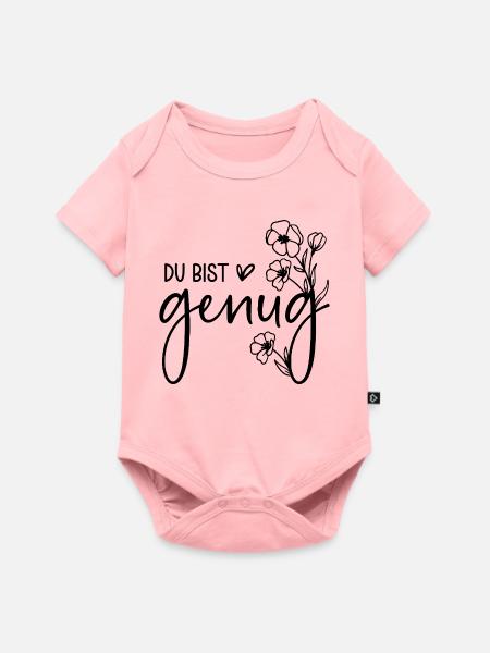 Du bist genug - Selbstliebe Sprüche mental health - Baby Premium Kurzarmbody - Rosa