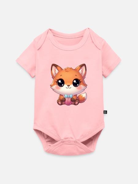 Kawaii Chibi Fuchs - Baby Premium Kurzarmbody - Rosa