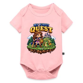 My First Quest – 16-Bit Prinzessin & Drache - Baby Premium Kurzarmbody - Rosa - Vorne