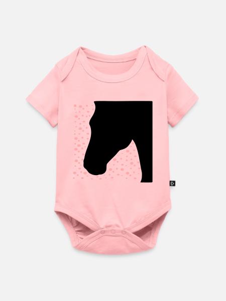 Pferd Punkte - Baby Premium Kurzarmbody - Rosa