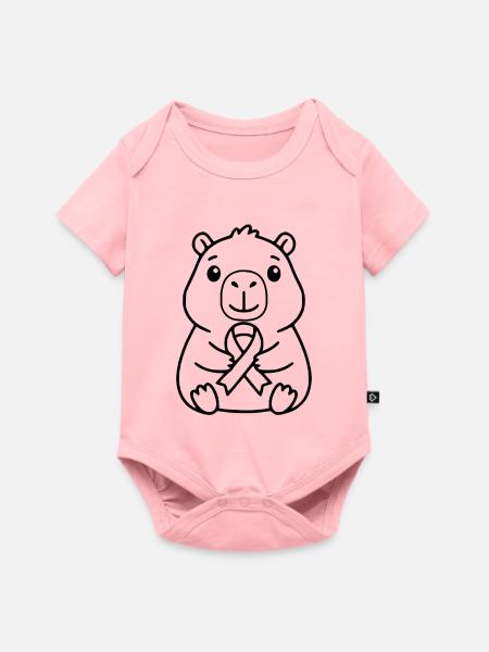 Niedliche Capybara-Brustkrebs-Bewusstsein - Baby Premium Kurzarmbody - Rosa