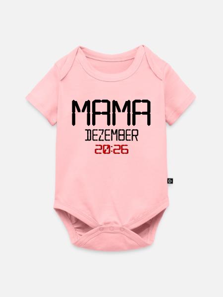 Geburt Baby, Dezember 2026 Mama - Baby Premium Kurzarmbody - Rosa