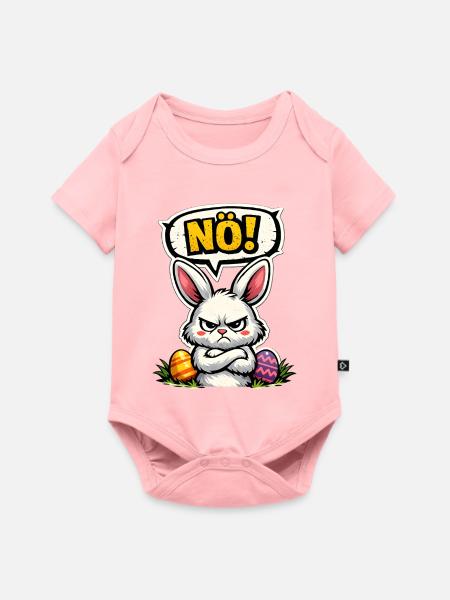 NÖ Hase Comic Ostern Geschenk - Baby Premium Kurzarmbody - Rosa