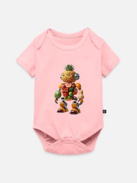 Ananas-RoboFrucht - Baby Premium Kurzarmbody - Rosa