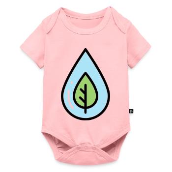 Éco de feuilles à goutte d’eau - Body à manches courtes Premium Bébé - rose - Devant