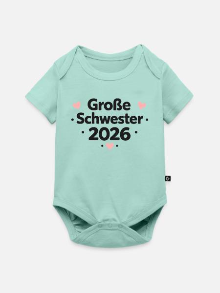 Große Schwester 2026 - Baby Premium Kurzarmbody - Mint