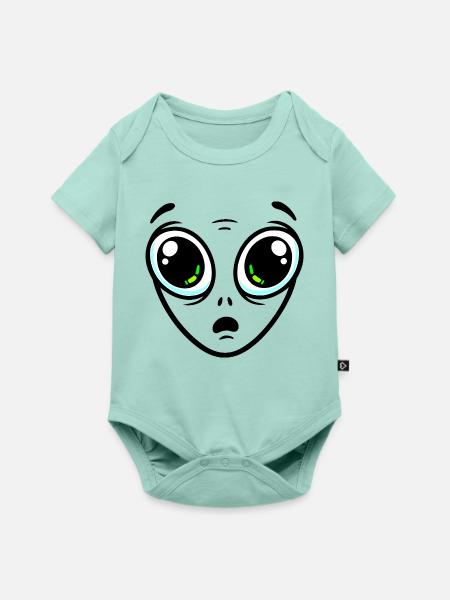 Großäugiger Außerirdischer - Baby Premium Kurzarmbody - Mint