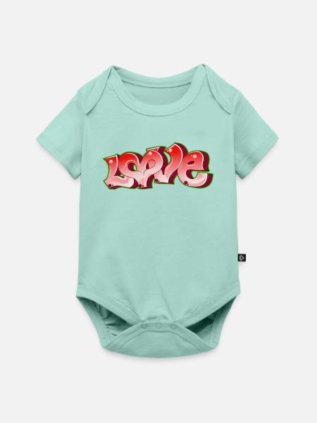 Love Graffiti Pink Neon - Baby Premium Kurzarmbody - Mint