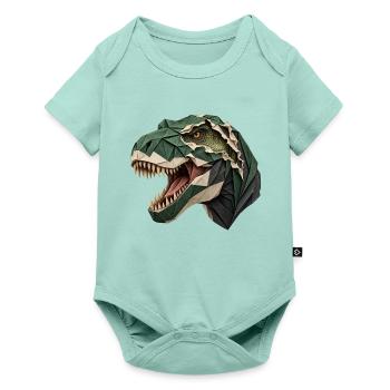 Zerrissener Origami T-Rex – Realistischer Dinosaurier - Baby Premium Kurzarmbody - Mint  - Vorne