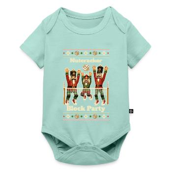 Volleyball Weihnachten Nussknacker Ugly Christmas - Baby Premium Kurzarmbody - Mint  - Vorne