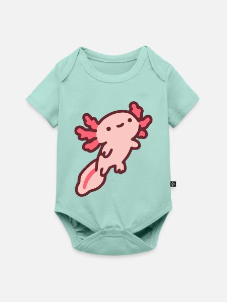 Niedlicher pinker Axolotl - Baby Premium Kurzarmbody - Mint