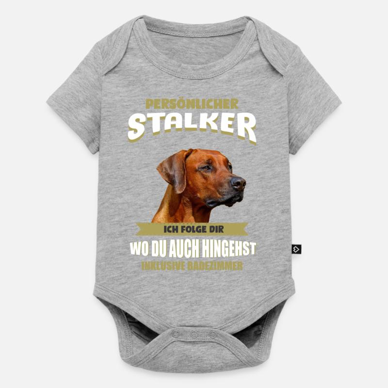 Rhodesian Ridgeback Hund - Rhodesian Ridgeback - Baby Premium Kurzarmbody - Grau meliert
