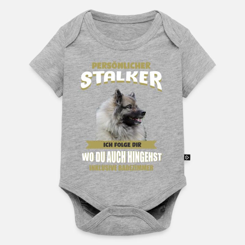 Wolfsspitz Hund - Wolfsspitz - Baby Premium Kurzarmbody - Grau meliert