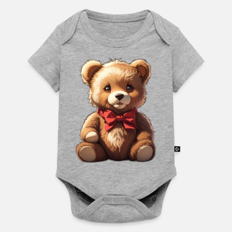 Teddy - Body à manches courtes Premium Bébé - gris chiné